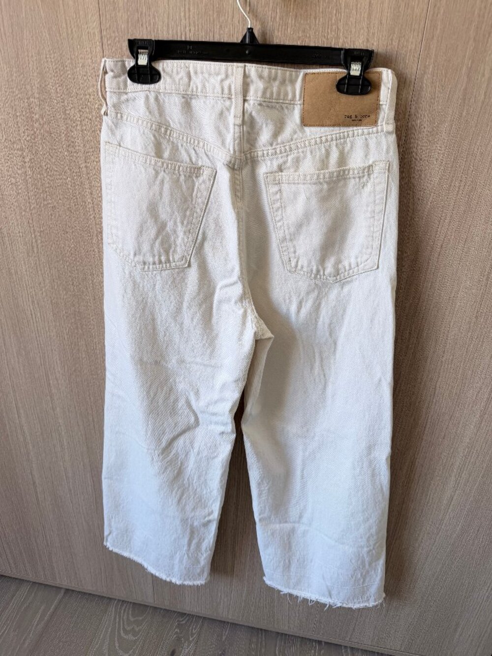 Rag & Bone Maya High Rise Ankle Wide Leg Jeans Ecru Size 28 - Picture 8 of 8